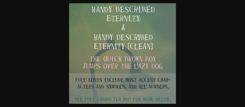 Randy Described Eternity Font Poster 1