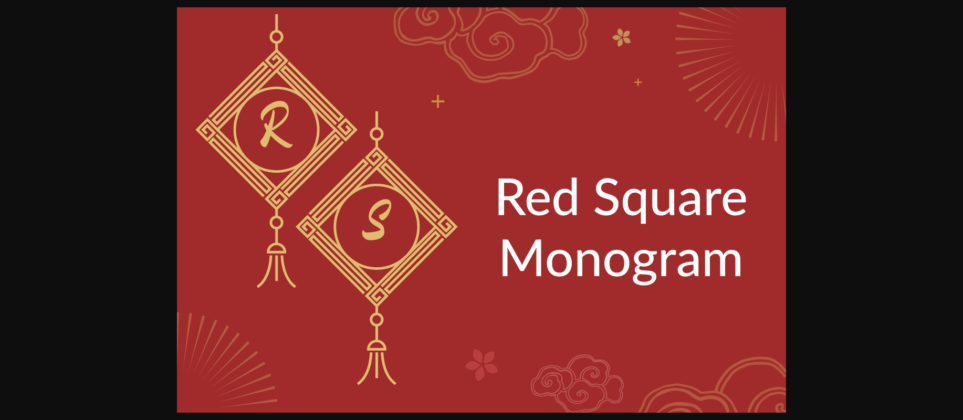 Red Square Monogram Font Poster 3