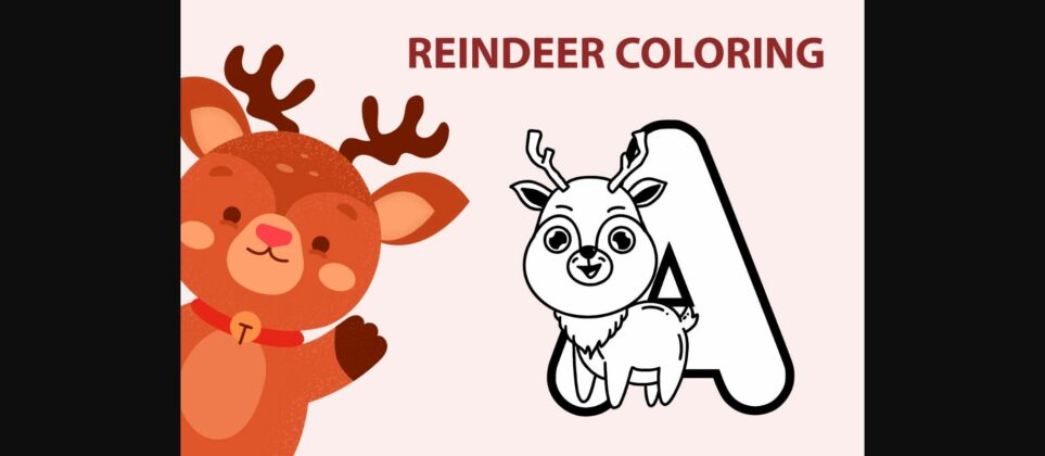 Reindeer Coloring Font Poster 3