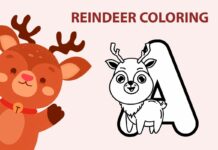 Reindeer Coloring Font Poster 1