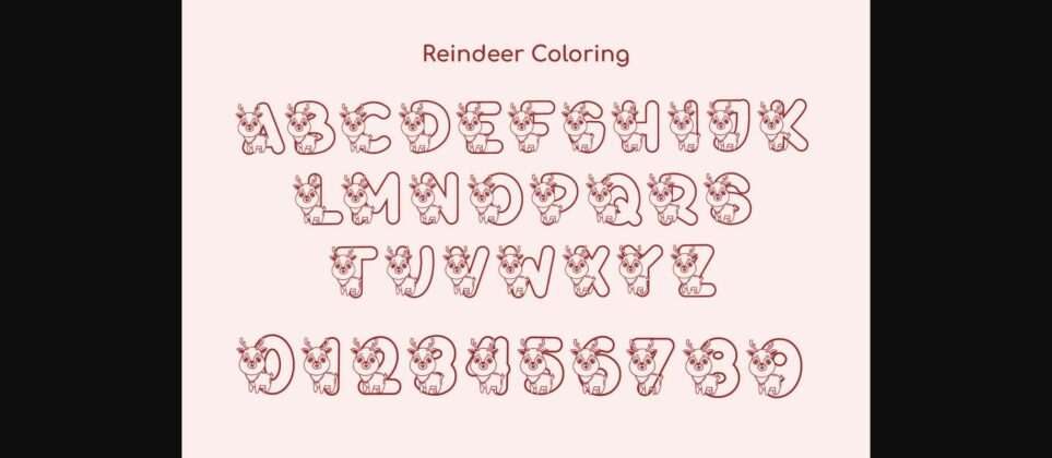 Reindeer Coloring Font Poster 5