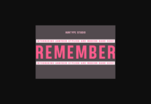 Remember Font Poster 1