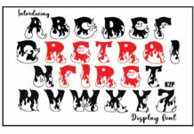 Retro Fire Font Poster 1