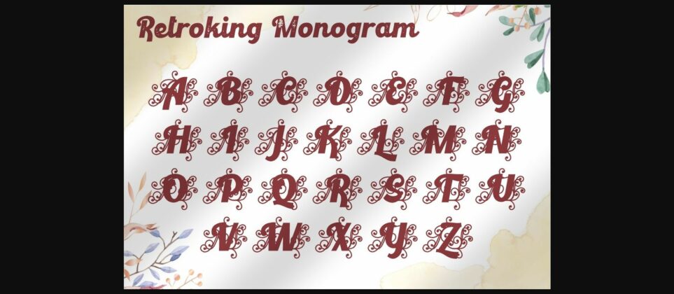 Retroking Monogram Font Poster 4