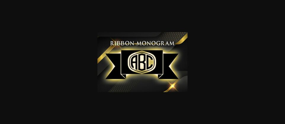 Ribbon Monogram Font Poster 3