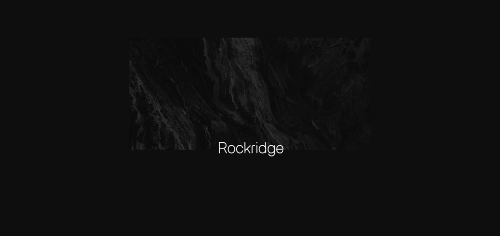 Rockridge Font Poster 3