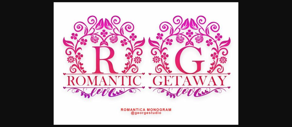 Romantica Monogram Font Poster 4