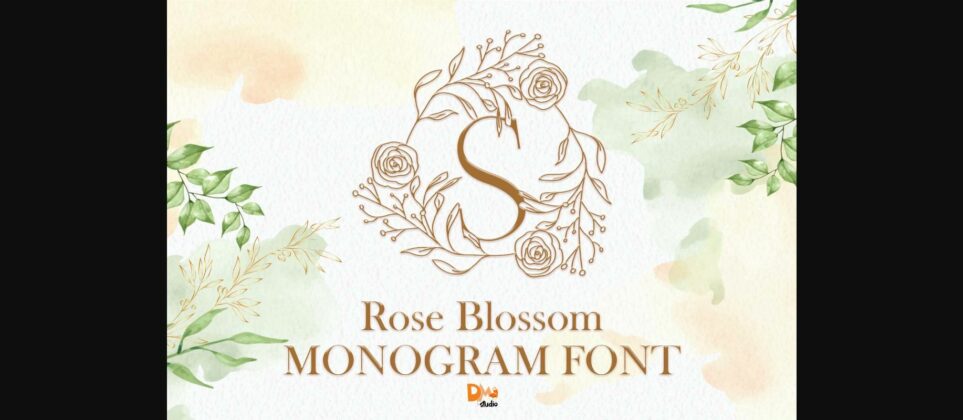 Rose Blossom Monogram Font Poster 3