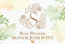 Rose Blossom Monogram Font Poster 1