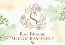 Rose Blossom Monogram Font Poster 1
