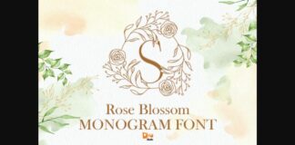 Rose Blossom Monogram Font Poster 1