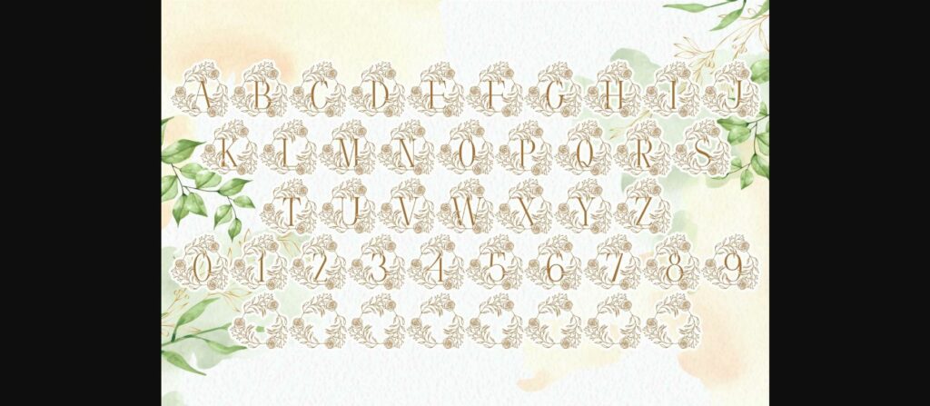 Rose Blossom Monogram Font Poster 6