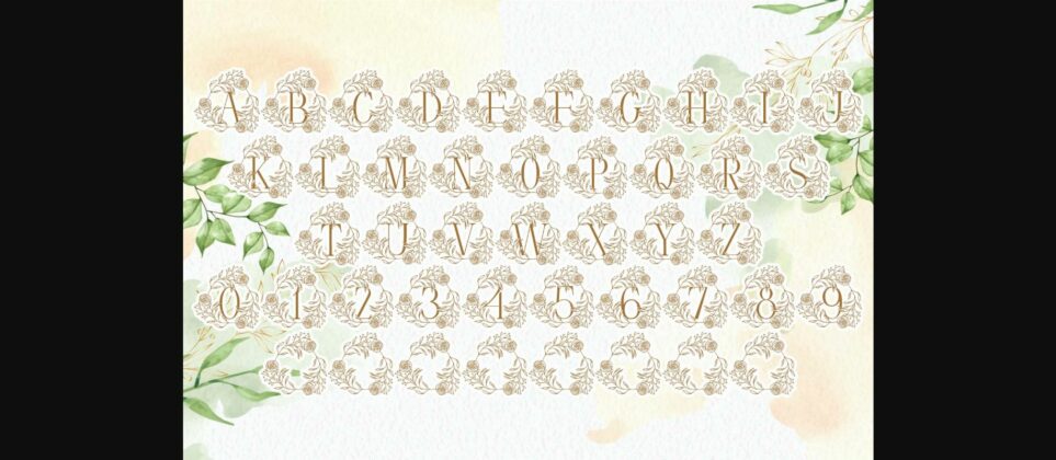 Rose Blossom Monogram Font Poster 6