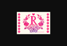 Rose Butterfly Monogram Font Poster 1