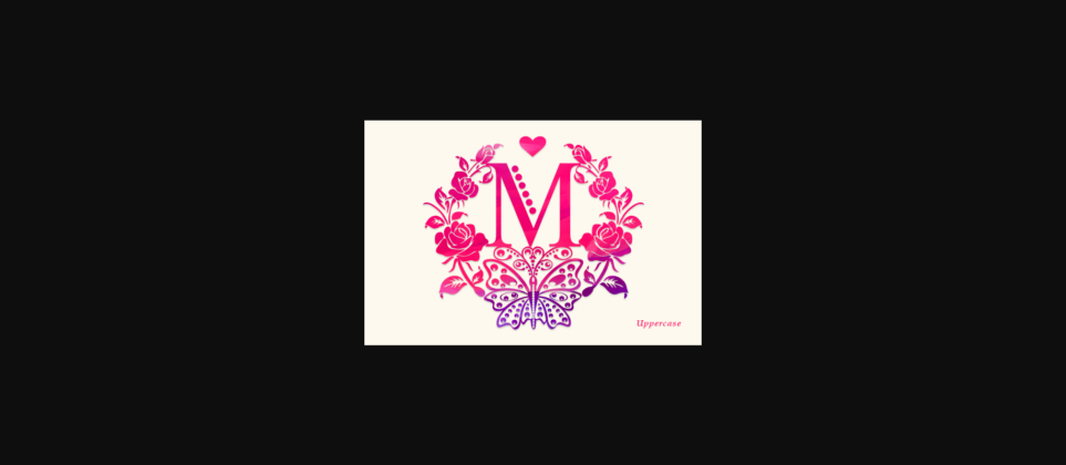 Rose Butterfly Monogram Font Poster 4