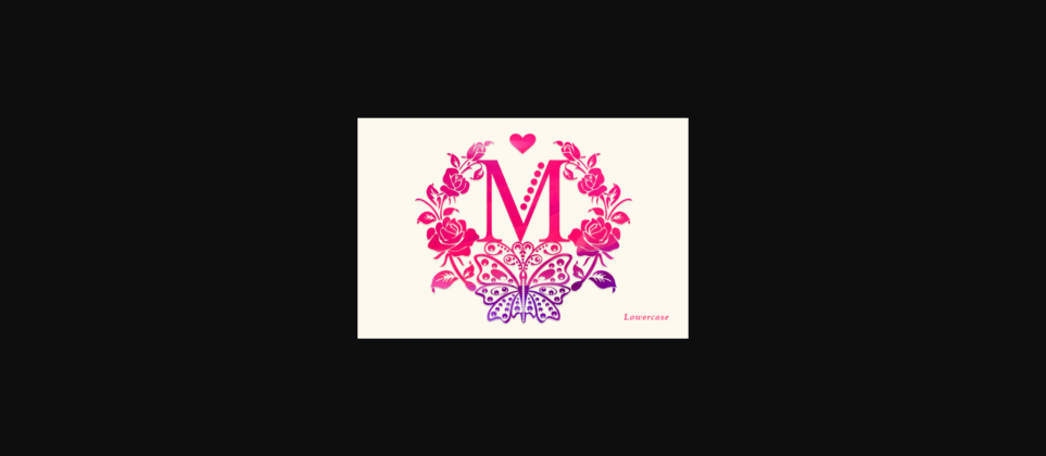 Rose Butterfly Monogram Font Poster 5