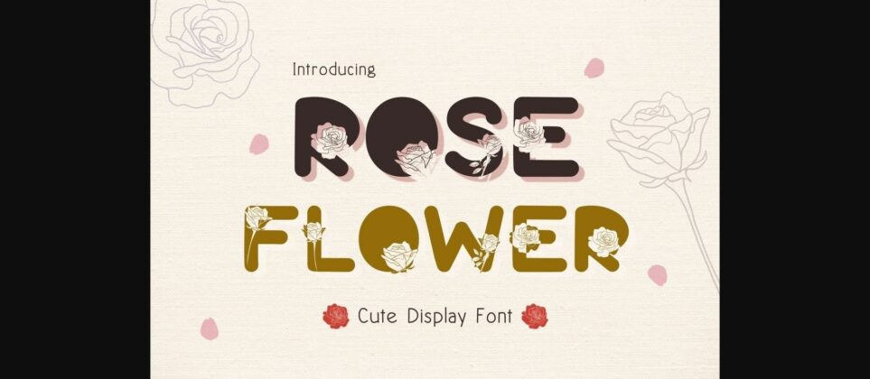 Rose Flower Font Poster 3