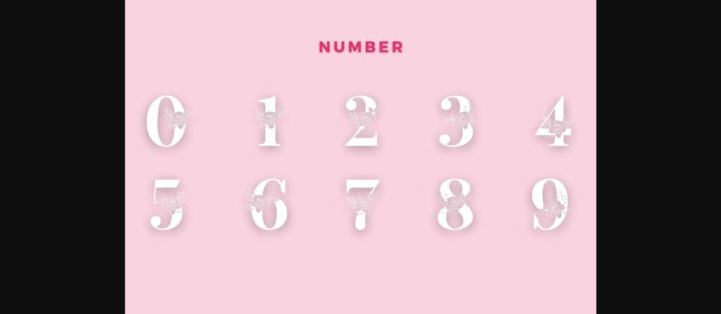 Rose Flower Font Poster 5