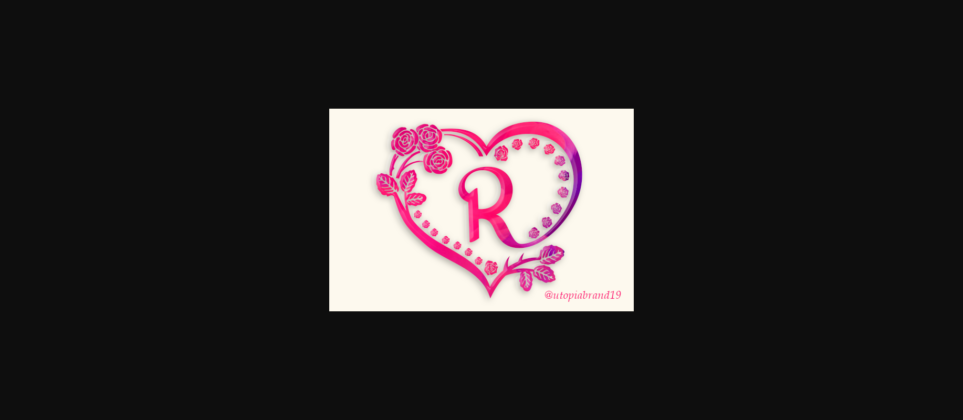 Rose Heart Monogram Font Poster 3