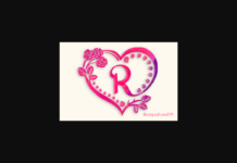 Rose Heart Monogram Font Poster 1