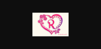 Rose Heart Monogram Font Poster 1