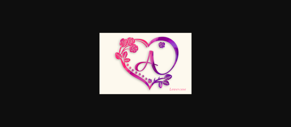 Rose Heart Monogram Font Poster 4