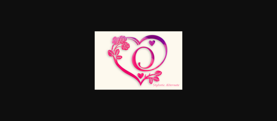 Rose Heart Monogram Font Poster 6