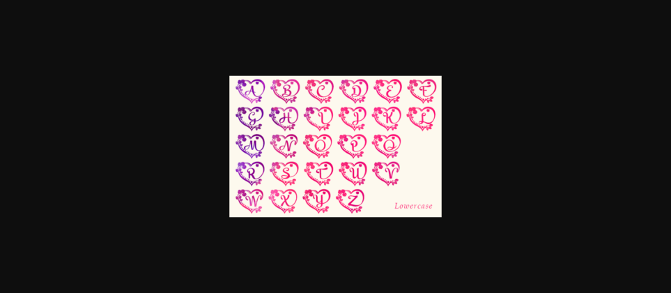 Rose Heart Monogram Font Poster 8