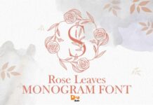 Rose Leaves Monogram Font Poster 1