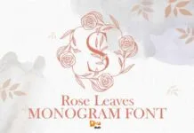 Rose Leaves Monogram Font Rose Leaves Monogram Font Poster 1