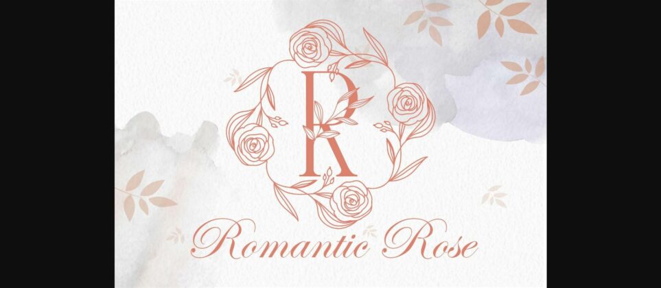 Rose Leaves Monogram Font Poster 2