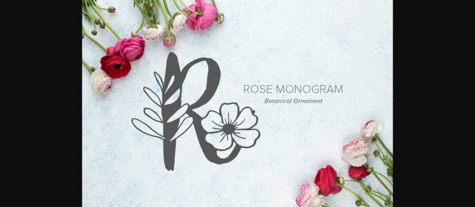 Rose Monogram Font Poster 3
