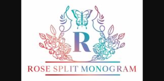 Rose Split Monogram Font Poster 1