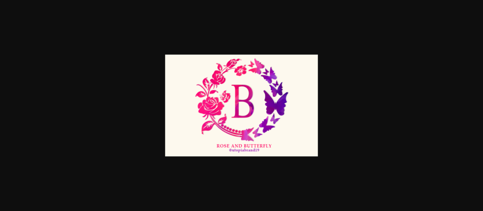 Rose and Butterfly Monogram Font Poster 3