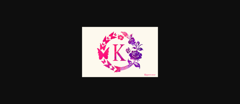Rose and Butterfly Monogram Font Poster 4