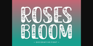Roses Bloom Font Poster 1