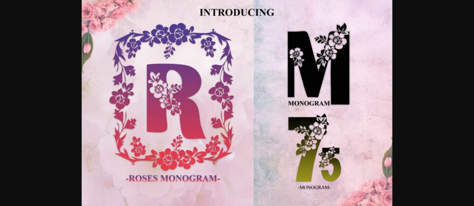 Roses Monogram Font Poster 3