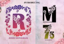 Roses Monogram Font Poster 1