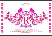 Rossella Butterfly Monogram Font Poster 1
