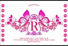 Rossella Butterfly Monogram Font Poster 1