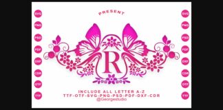 Rossella Butterfly Monogram Font Poster 1