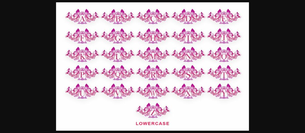 Rossella Butterfly Monogram Font Poster 5