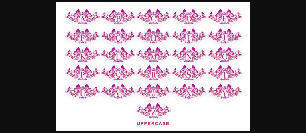 Rossella Butterfly Monogram Font Poster 6