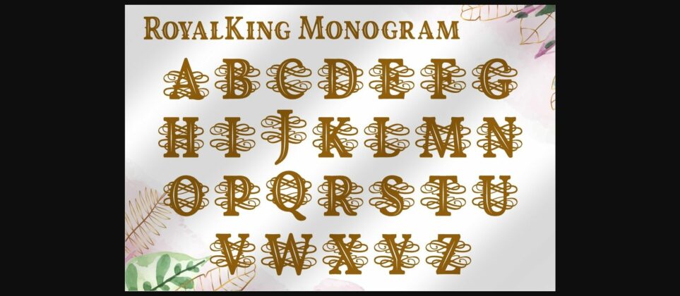 Royal King Monogram Font Poster 4