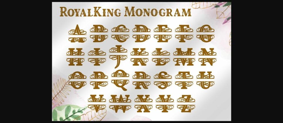 Royal King Monogram Font Poster 5