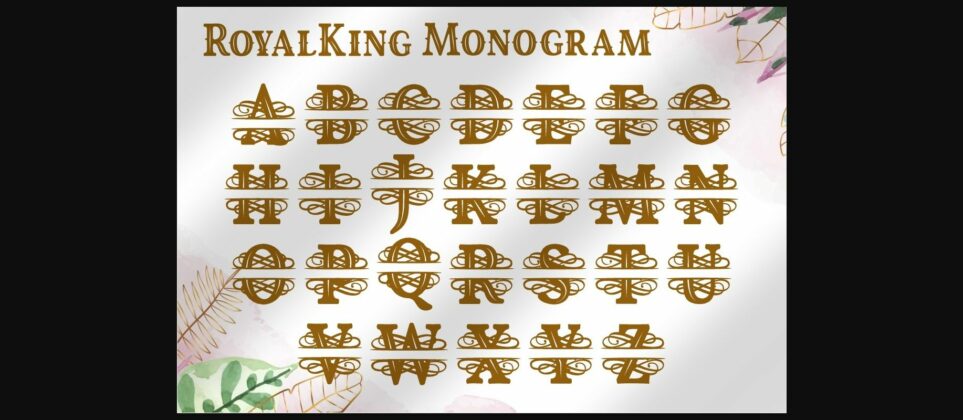 Royal King Monogram Font Poster 5