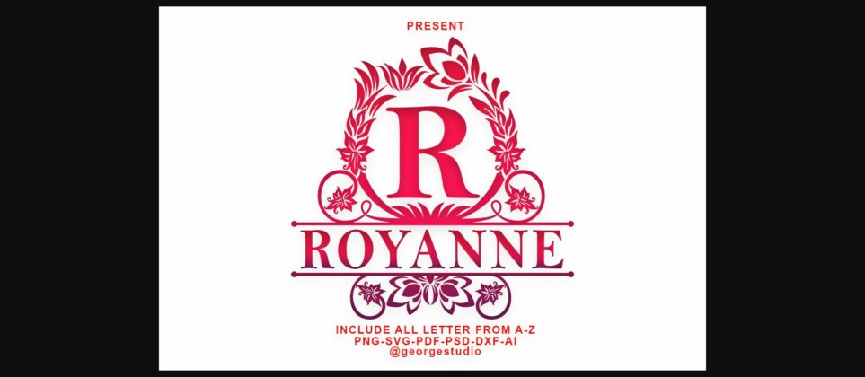 Royanne Monogram Font Poster 3