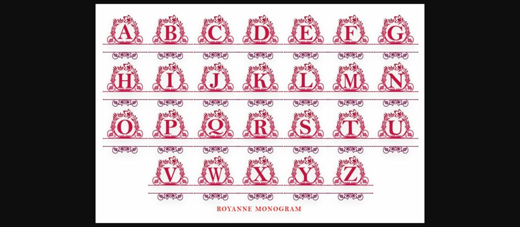 Royanne Monogram Font Poster 5