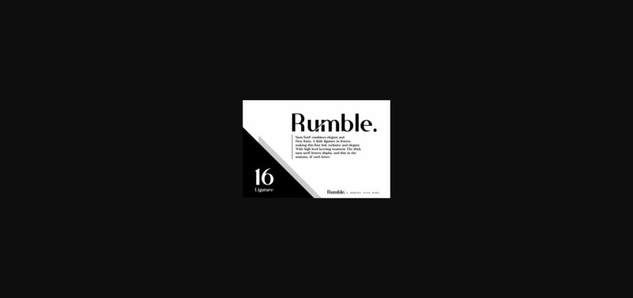 Rumble Font Poster 2