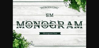 SM Monogram Font Poster 1